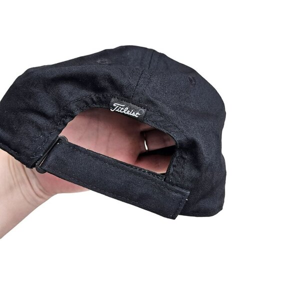 Titleist Black Cotton Baseball Cap Adjustable Strapback Golf Hat ‎ One Size Fits - Picture 2 of 8